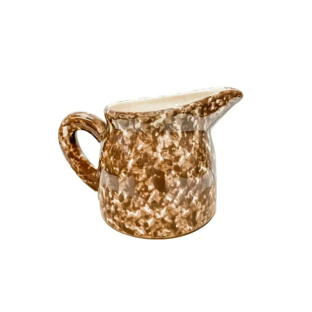 Vintage Brown Spongeware Creamer Pitcher